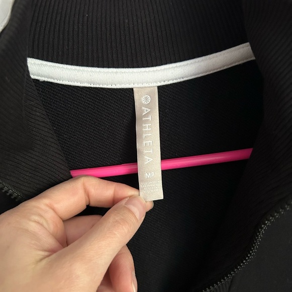 Athleta Circa Track Sweatshirt Dress 2.0 in Black Size Medium Petite - Picture 3 of 7